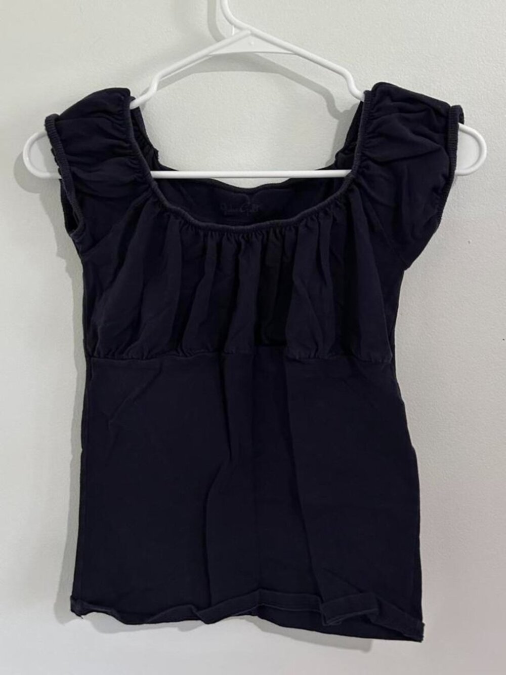Brandy Melville navy blue top with puff sleeves...